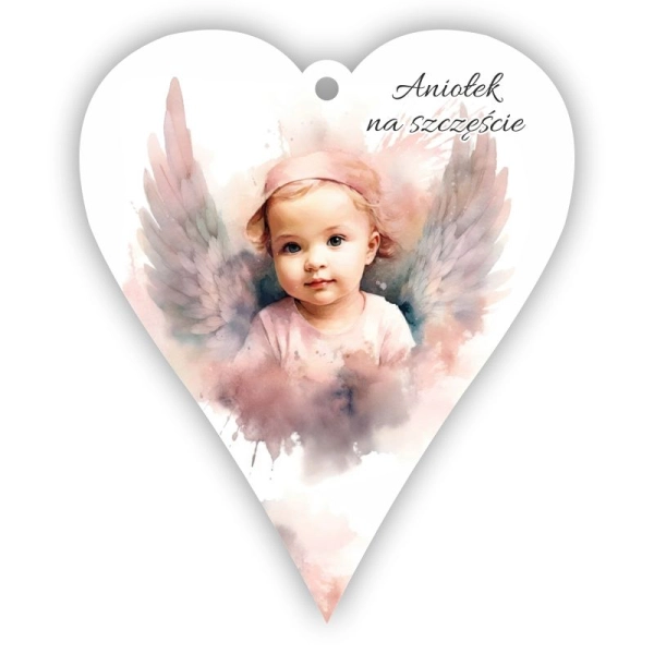 Zawieszka serce z aniołem N7